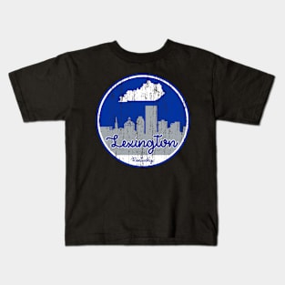 Lexington Kentucky Skyline Kids T-Shirt